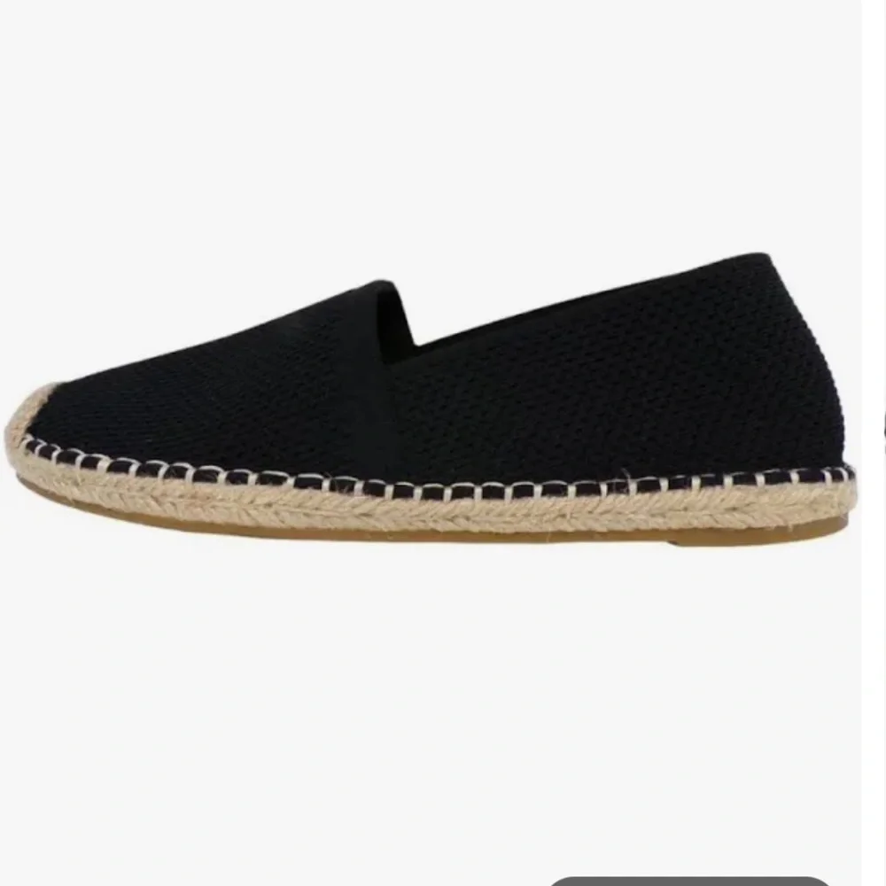 Eileen Fisher Womens Live Slip On Flats Espadrille Black Knit Size NEW‎